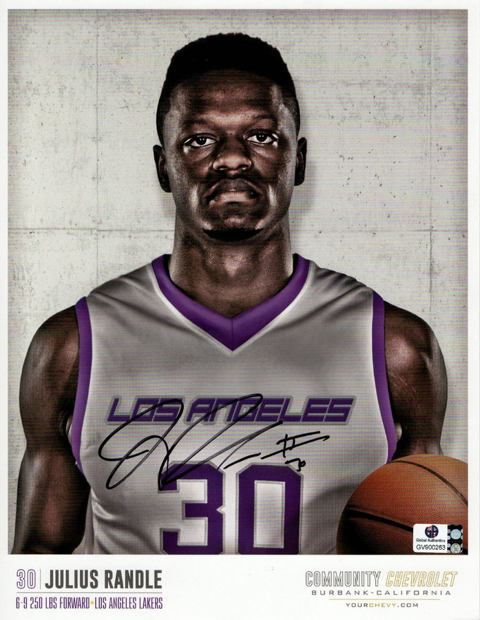 Julius Randle Autographed 8.5X11 Photo Los Angeles Lakers Chevy Promo GV900263