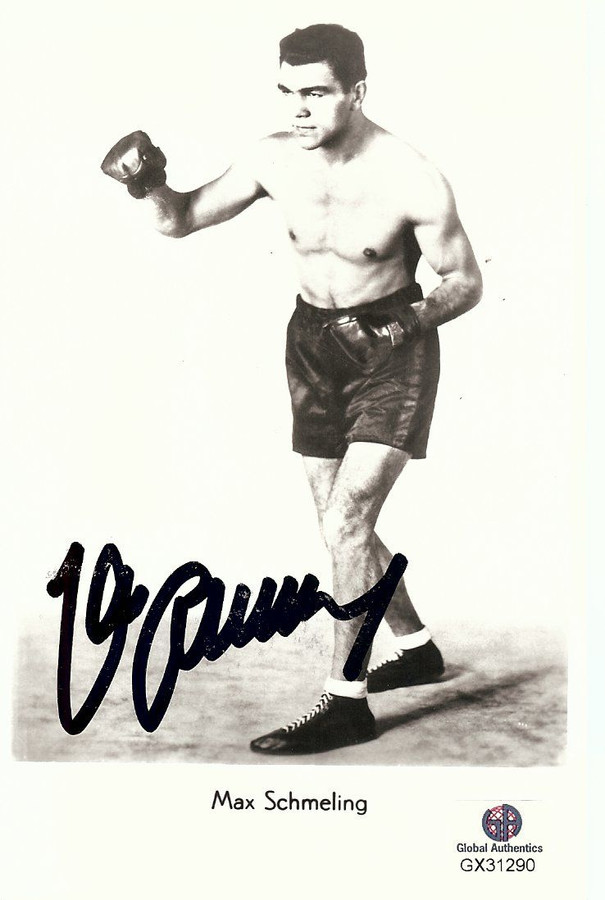 Max Schmeling Signed Autographed Vintage Postcard Pose w/Gloves GX31290