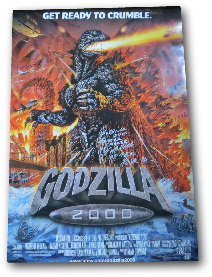 Godzilla 2000 Multi Signed Autographed Movie Poster Kitagawa Wakasa GV907031
