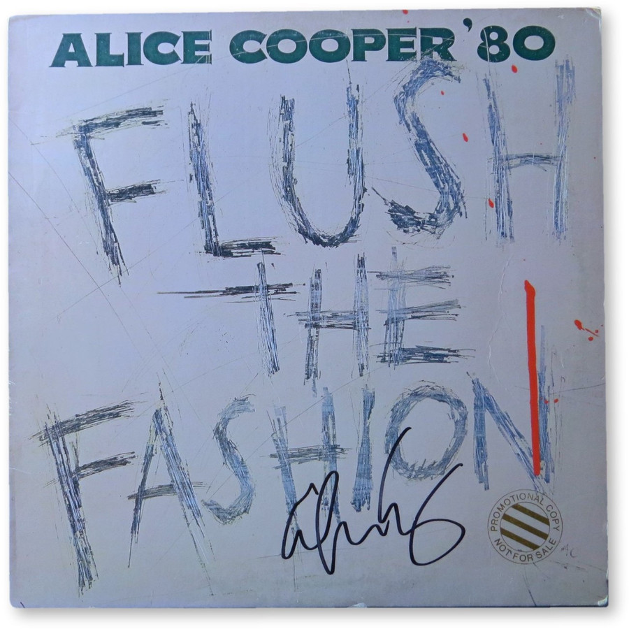 Alice Cooper Signed Autographed Record Album Cover Flush the Fashion JSA GG68668