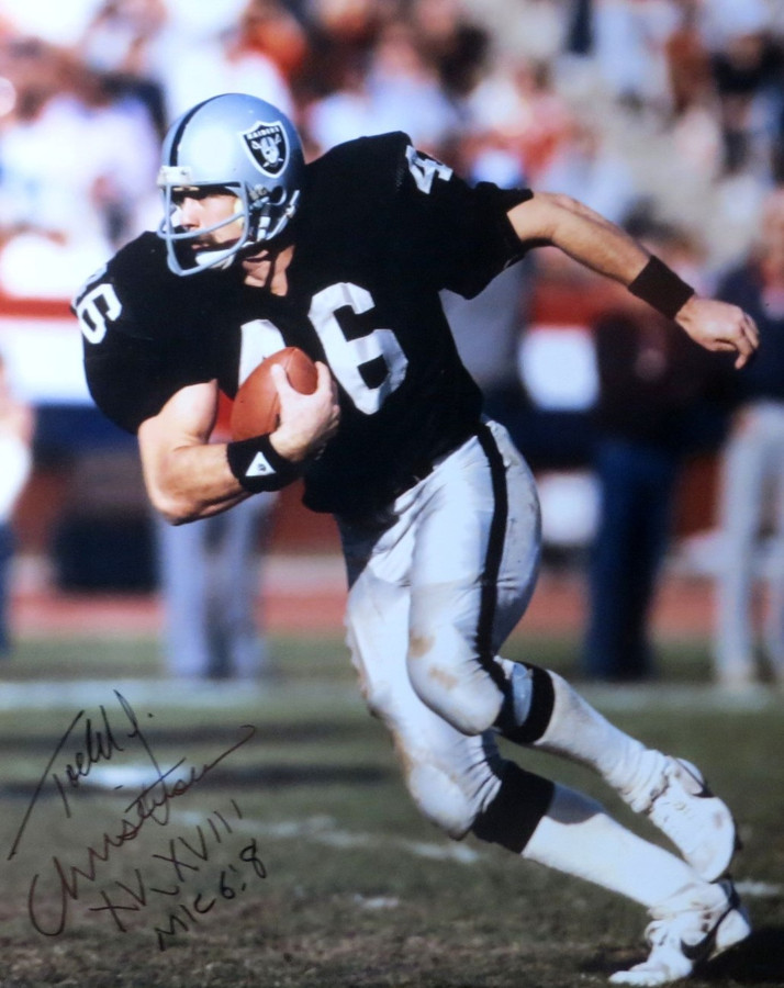 Todd Christensen Signed Autographed 16X20 Photo XV,XVIII Mic 6:8 Raiders  w/COA - Cardboard Legends