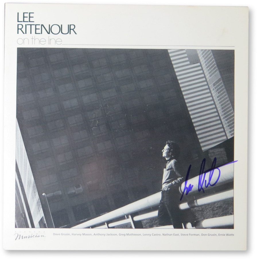 Lee Ritenour Signed Autographed Record Album Cover On the Line JSA GG68052