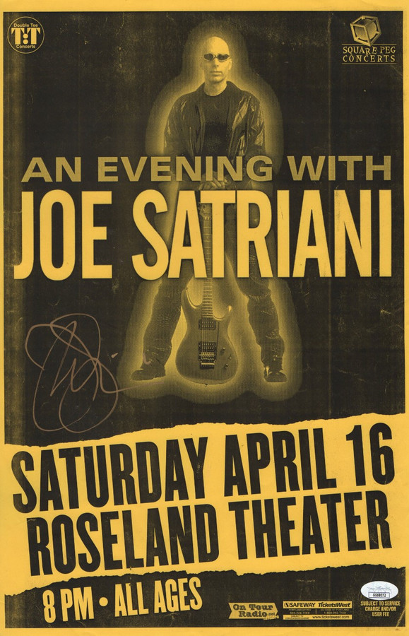 Joe Satriani Signed Autographed 11X17 Poster An Evening With JSA GG68072