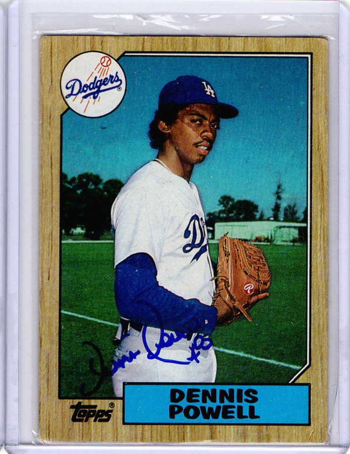 Dennis Powell 1987 Topps Hand Signed Autograph GV GX31322 LA Dodgers #47