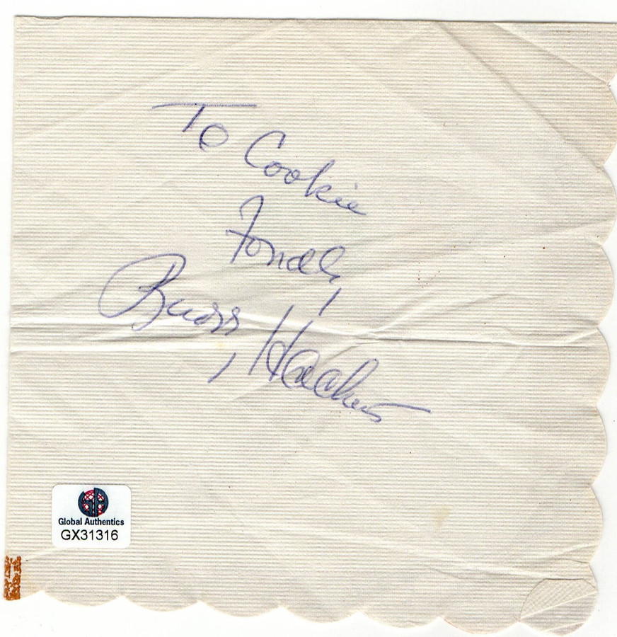 Buddy Hackett Signed Autographed Napkin Hollywood Comedy Legend GX31316