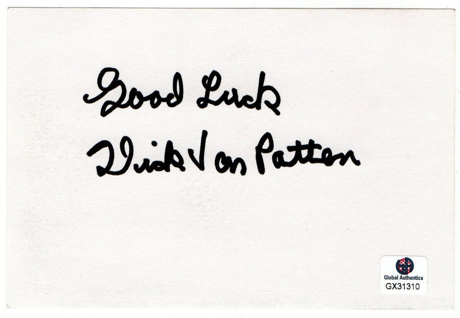 Dick Van Patten Signed Autographed Index Card TV Legend GX31310