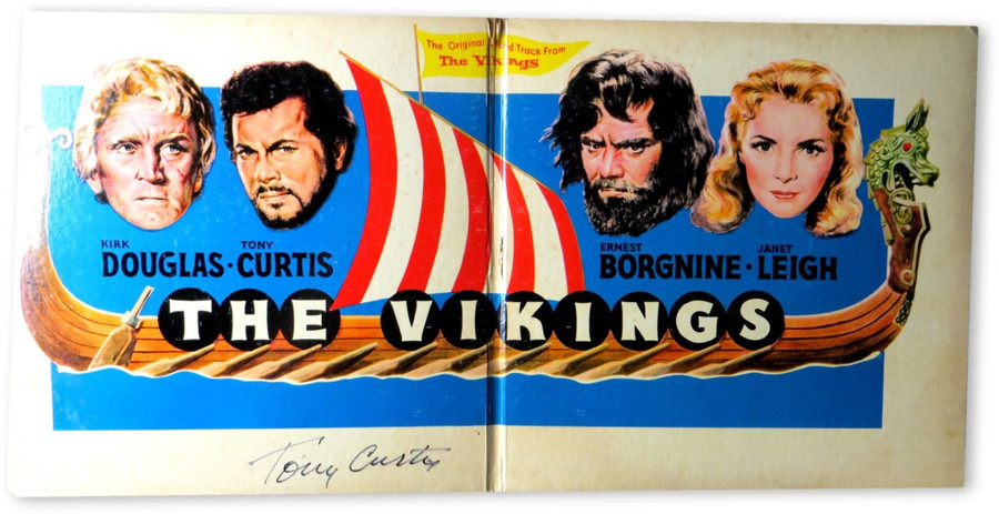 Tony Curtis Signed Autographed Album Cover The Vikings Soundtrack JSA HH37458