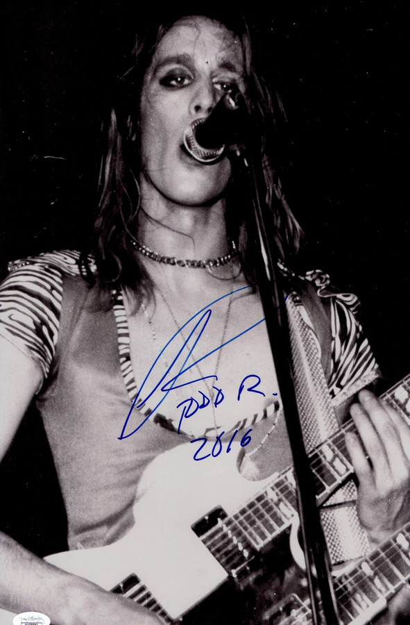 Todd Rundgren Signed Autographed 11X17 Photo Vintage B/W Singing JSA HH37372