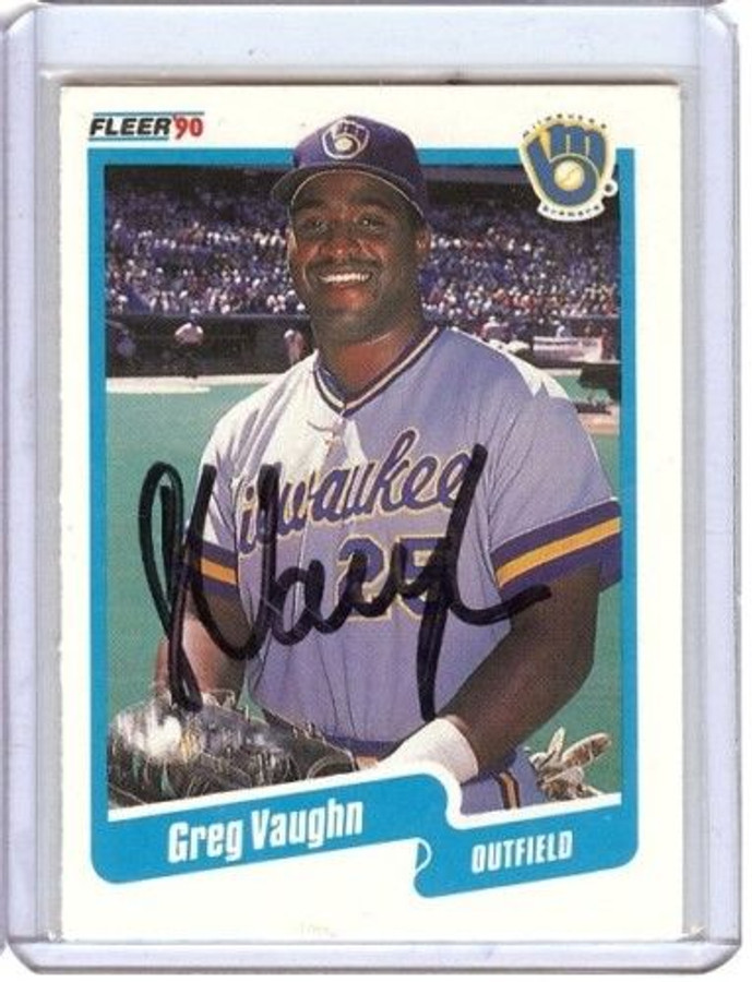 Greg Vaughn 1990 Fleer Signed Card Auto Autograph