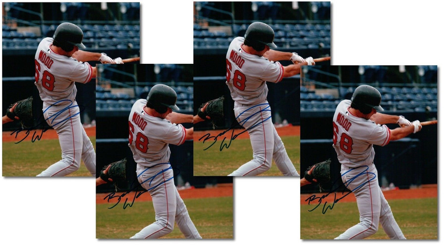 4 Count Lot of Brandon Wood Signed 8X10 Photo Autograph Anaheim Angels Auto COA