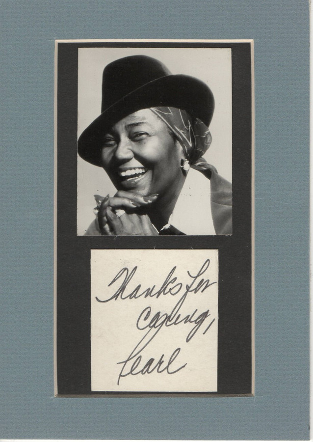 Pearl Bailey Signed Autographed 5X7 Matted Cut Photo Hello, Dolly! JSA II22717