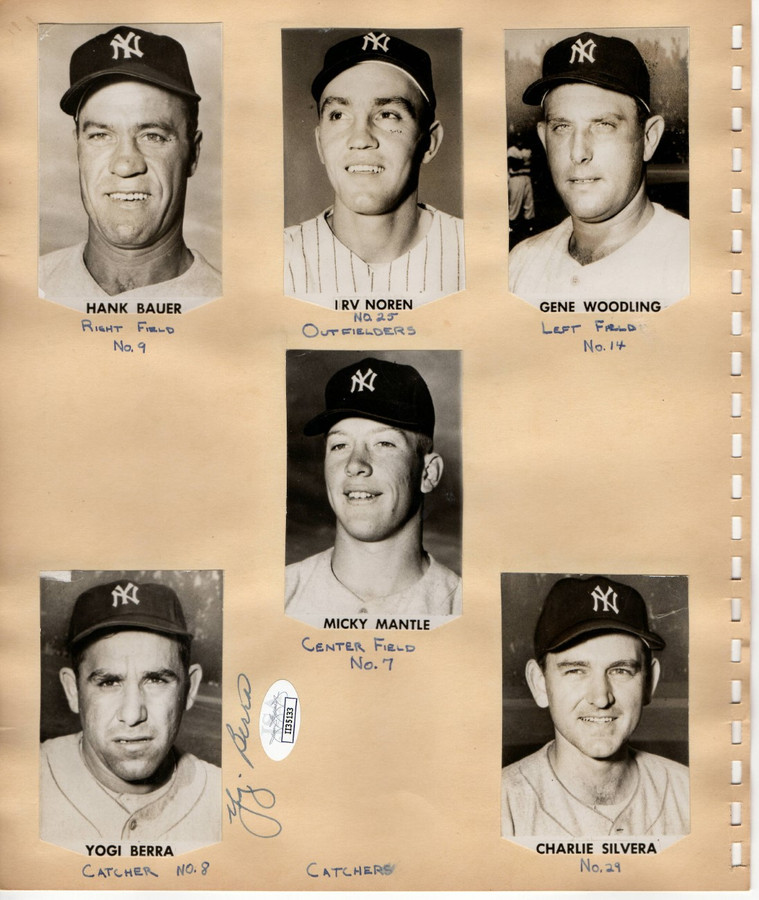 Yogi Berra Signed Autographed Vintage Scrapbook Page Cut Yankees JSA II35137