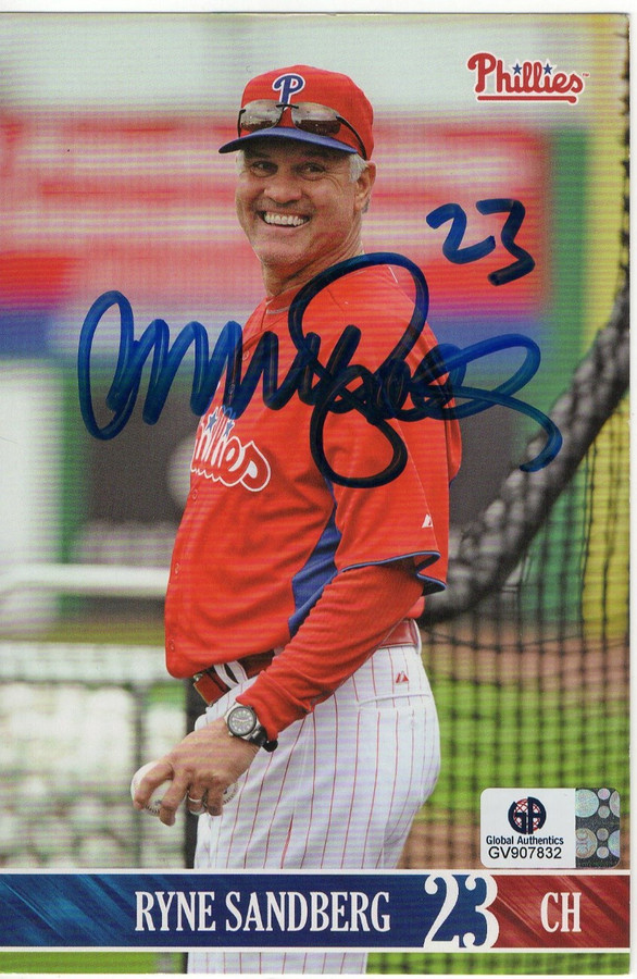 Ryne Sandberg Signed Autographed 4X6 Photo Philadelphia Phillies