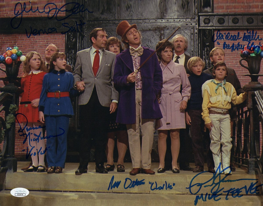 Willy Wonka Kids Signed Autographed 11X14 Photo Ostrum Dawn Cole JSA CC23978