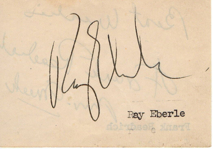 Ray Eberle Signed Autographed Small Paper Cut Big Band Singer JSA II24950