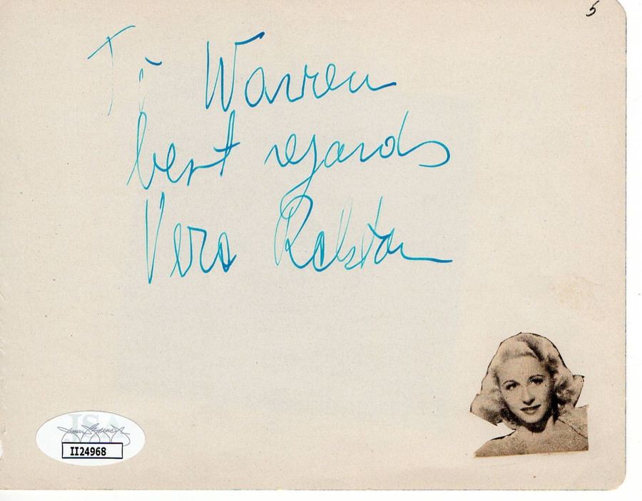 Vera Ralston Signed Autographed Paper Cut Figure Skater Actress JSA II24968