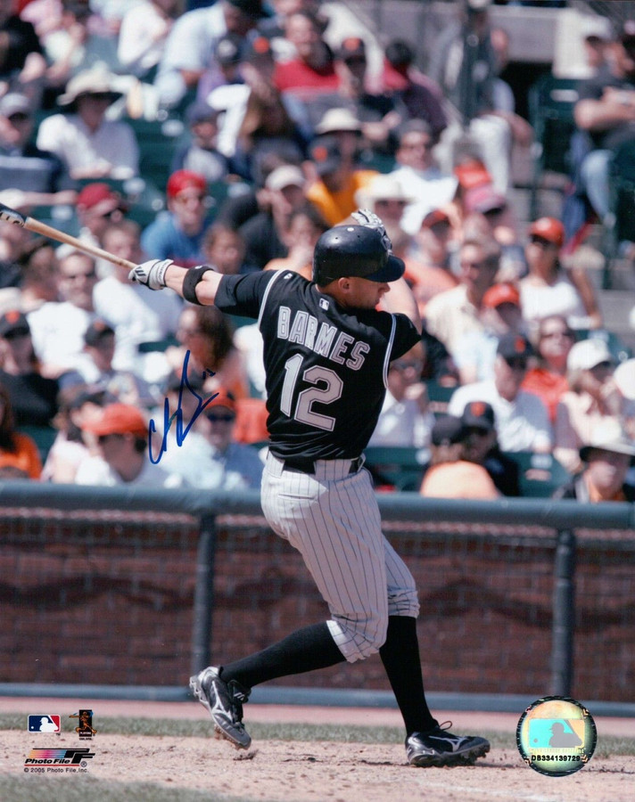 Clint Barmes Signed 8X10 Photo Autograph Colorado Rockies Batting w/COA