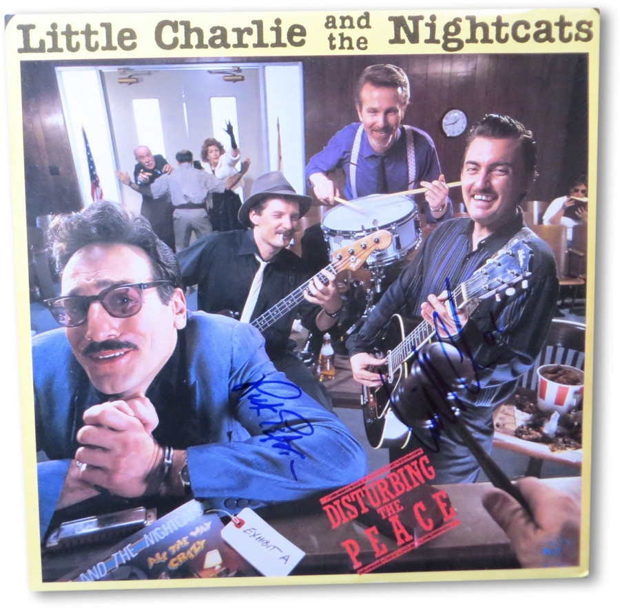 Charlie Baty Rick Estrin Signed Autographed Record Album Nightcats JSA HH60908