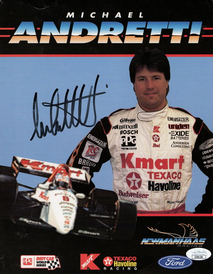 Michael Andretti Signed Autograph 8.5X11 Promo Photo IndyCar K-Mart JSA II56150