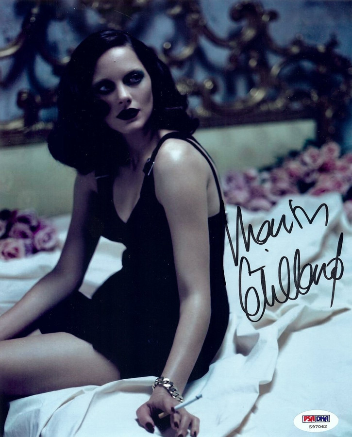 Marion Cotillard Signed Autographed 8X10 Photo Sexy on Bed Smoking PSA Z97062