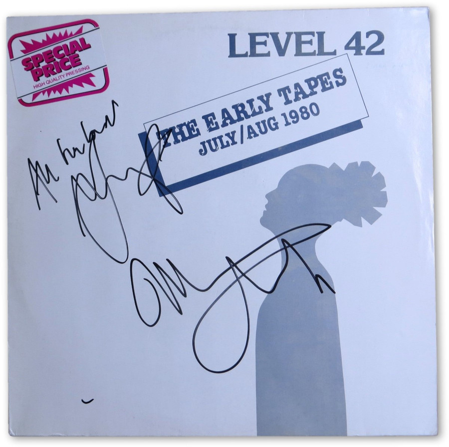 Mark King Mike Lindup Signed Autographed Album Cover Level 42 JSA II728348