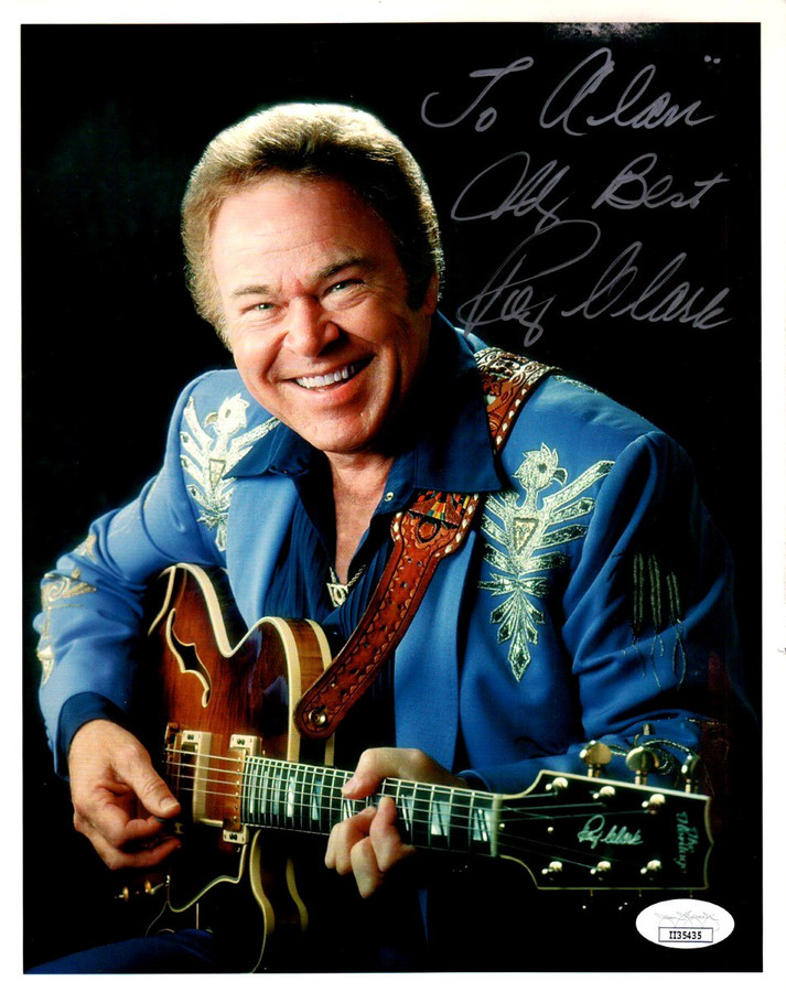 Roy Clark Signed Autographed 8X10 Photo Smiling Guitar JSA II35435