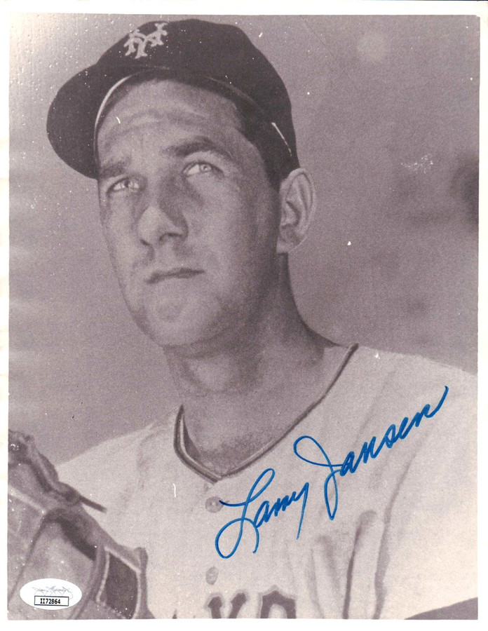 Larry Jansen Signed Autographed 8X10 Photo Vintage New York Giants JSA II72864