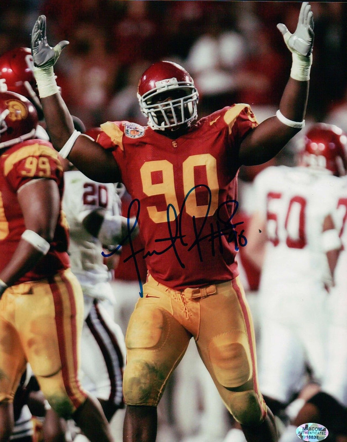 Frostee Rucker Signed 8X10 Photo Autograph "#90" USC Hands in Air Auto w/COA