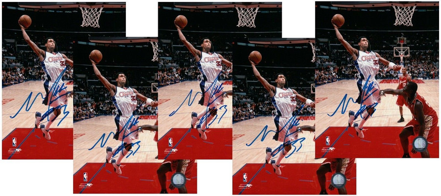 (5) Mikki Moore Signed 8X10 Autograph Photos Clippers Dunkings w/COA 5 Count Lot
