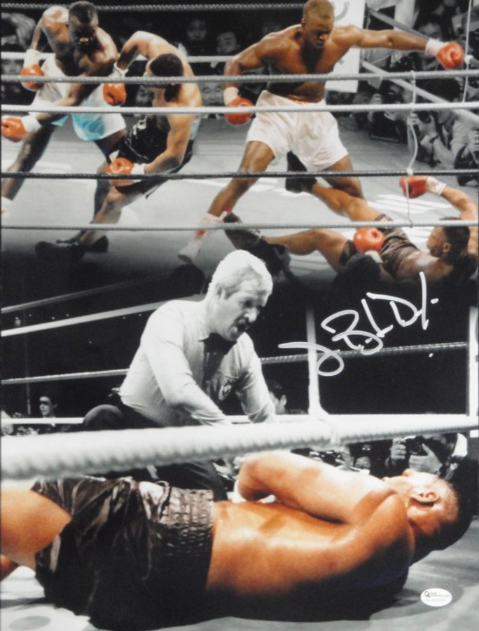 Buster Douglas Hand Signed Autographed 12X16 Photo VS Mike Tyson Loses