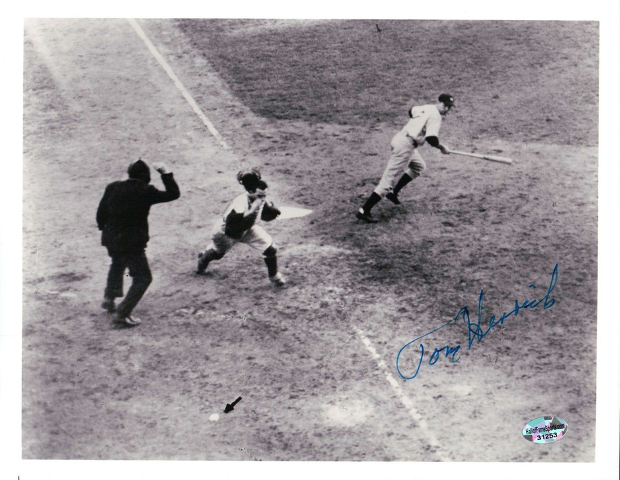 Tom Henrich Signed 8X10 Photo Autograph 1941 WS Pitch New York Yankees w/COA