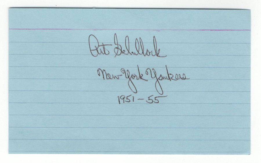 Art Schallock Signed Autographed Index Card New York Yankees JSA JJ44767