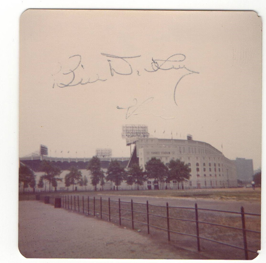 Bill Dickey Signed Autographed Small Photo Yankee Stadium JSA JJ44744
