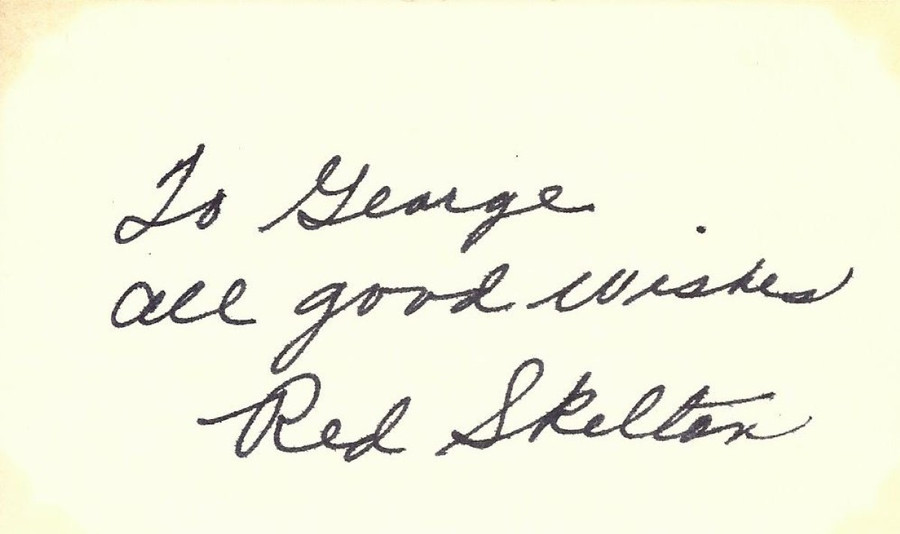 Red Skelton Signed Autographed Index Card Legendary Actor JSA JJ41008