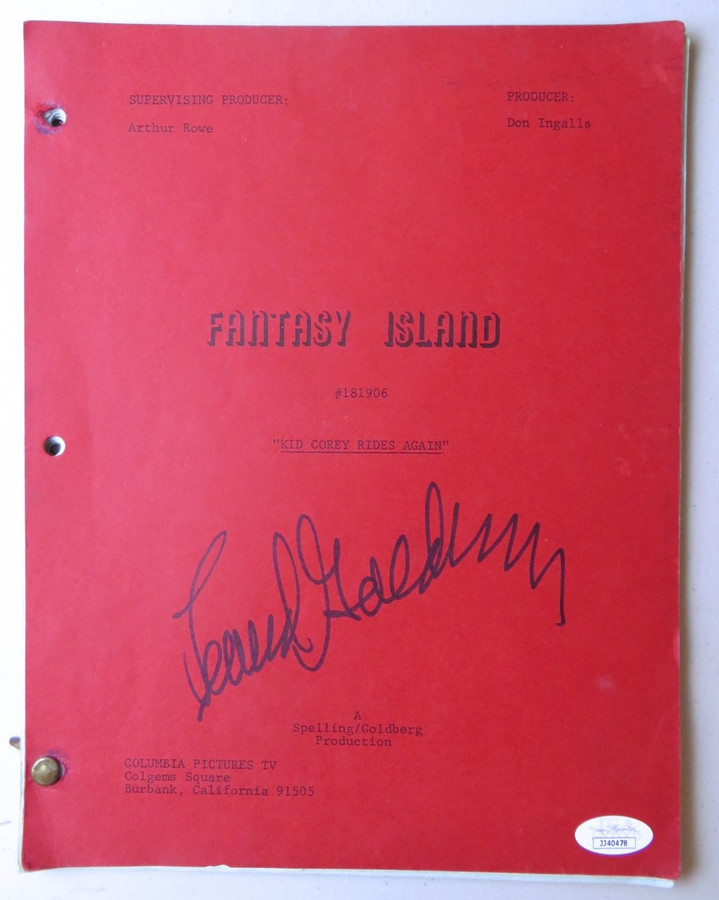 Leonard Goldberg Signed Autograph TV Script Fantasy Island Producer JSA JJ40478