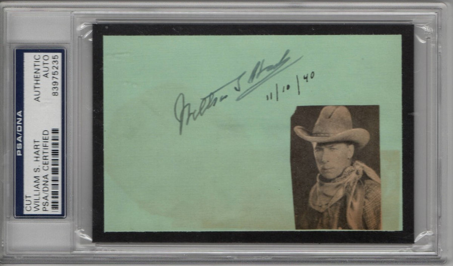William S. Hart Signed Autographed Index Card Western Legend PSA/DNA Slabbed