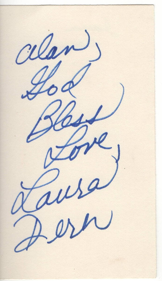 Laura Dern Signed Autographed 3X5 Index Card Actress Jurassic Park JSA JJ41571