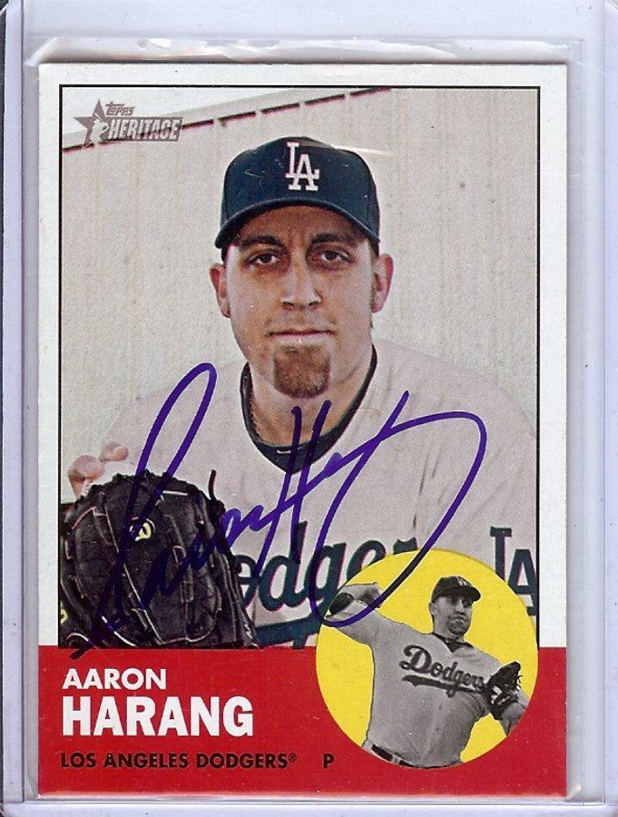 Aaron Harang 2012 Topps Heritage Hand Signed Autograph Dodgers GX31351 #363