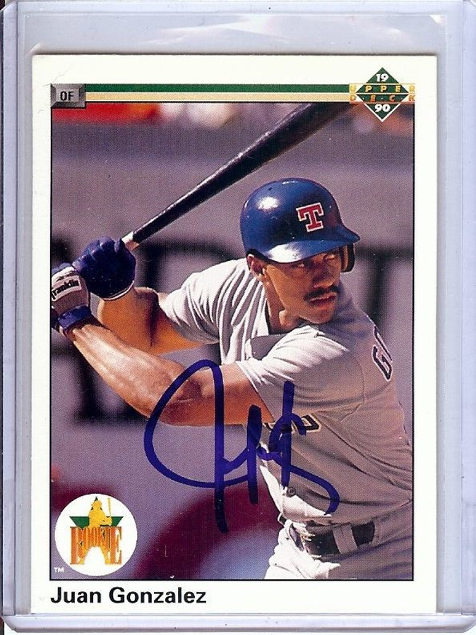 Juan Gonzalez 1990 Upper Deck Signed RC Rookie Autograph Rangers JSA  KK56480 #72