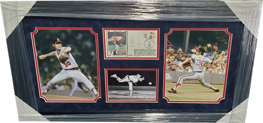 Nolan Ryan Signed FDC First Day Cover Cachet Astros Custom Framed W/8x10 GA