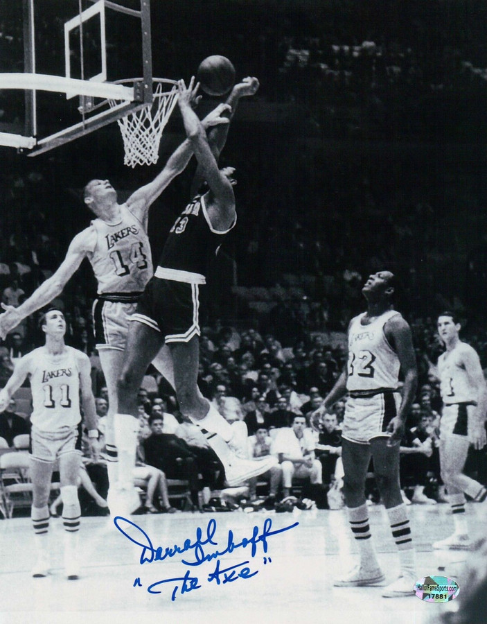 Darrall Imhoff Signed 8X10 Autograph Photo "The Axe" Vintage Block COA Lakers