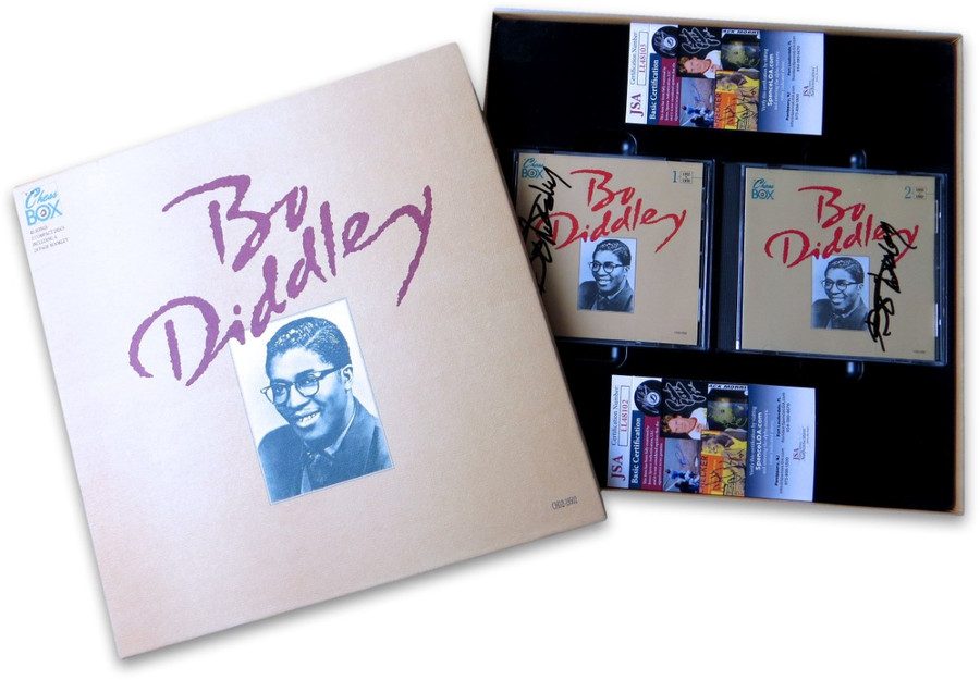 Bo Diddley Signed Autographed Dual CD Covers Box Set The Chess Box JSA COAs