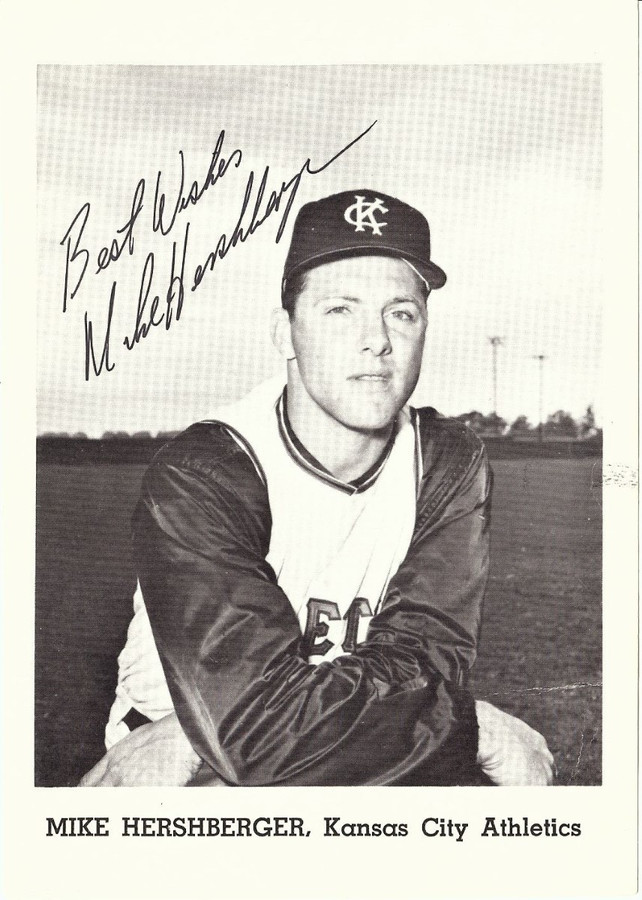 Mike Hershberger Signed Autographed 5X7 Photo 1965 Jay Publishing Athletics COA
