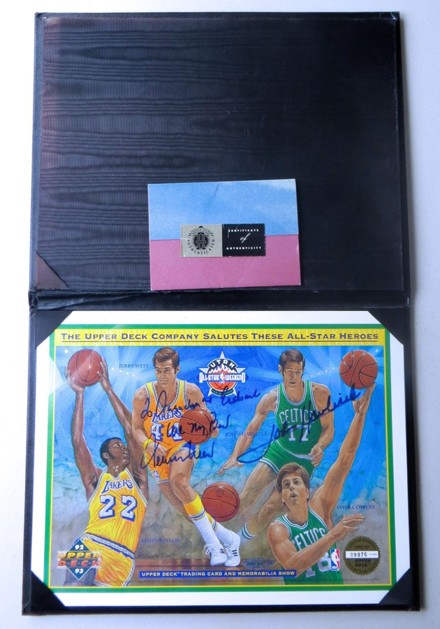 Jerry West John Havlicek Signed Autographed Binder Photo Lakers Celtics UDA COA