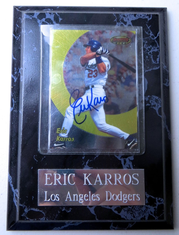 Eric Karros Signed Autographed Trading Card Plaque Dodgers 1998 Bowman GX31470