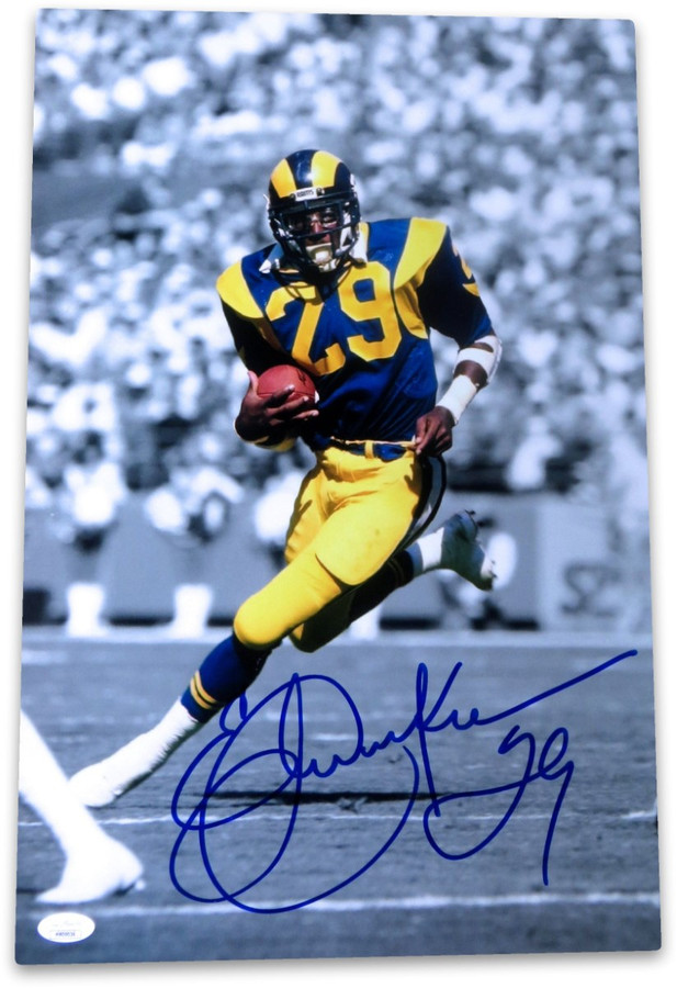 Eric Dickerson Autographed and Framed Los Angeles Rams Jersey