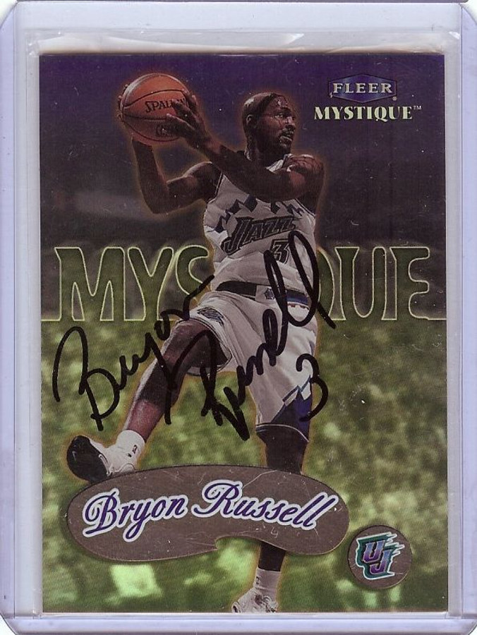 Byron Russell 1999-00 Fleer Mystique Signed Autograph Utah Jazz #55 GX31498