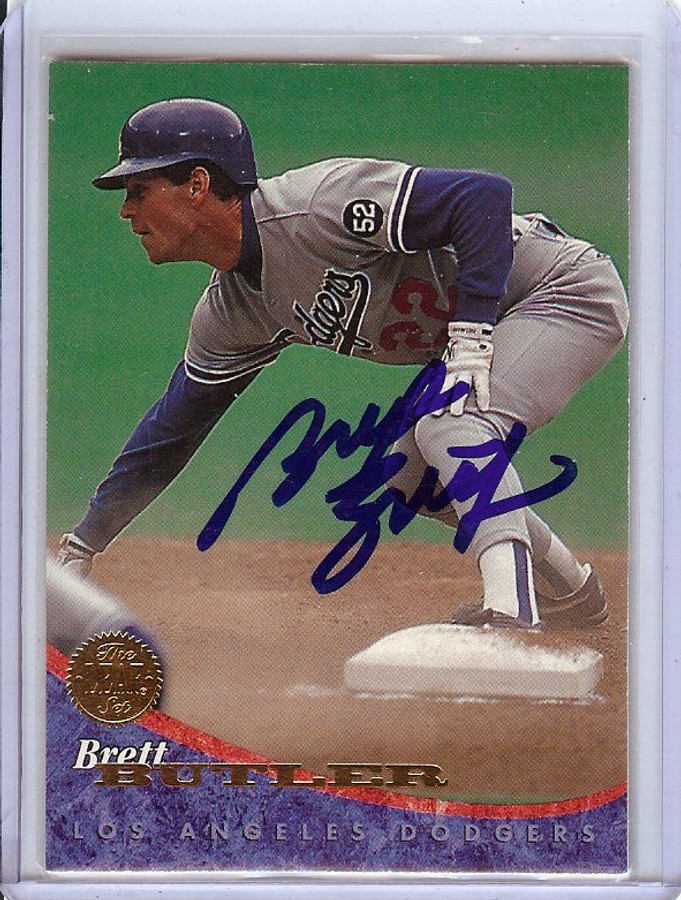 Brett Butler 1994 Lead Signed Autograph Los Angeles Dodgers #187 GX31501 -  Cardboard Legends