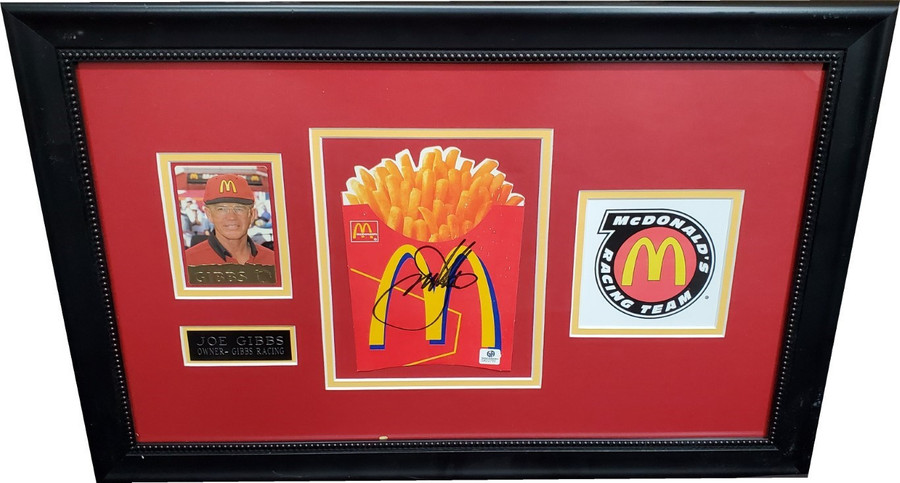 Joe Gibbs Autographed McDonalds French Fries W Photo Custom Framed GA GX22732