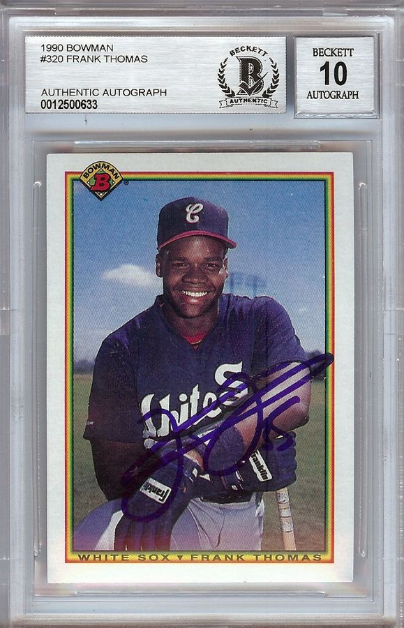 1990 BOWMAN FRANK THOMAS ROOKIE RC AUTO #320 BAS BGS 10 (AUTO GRADE ONLY) -  Cardboard Picasso